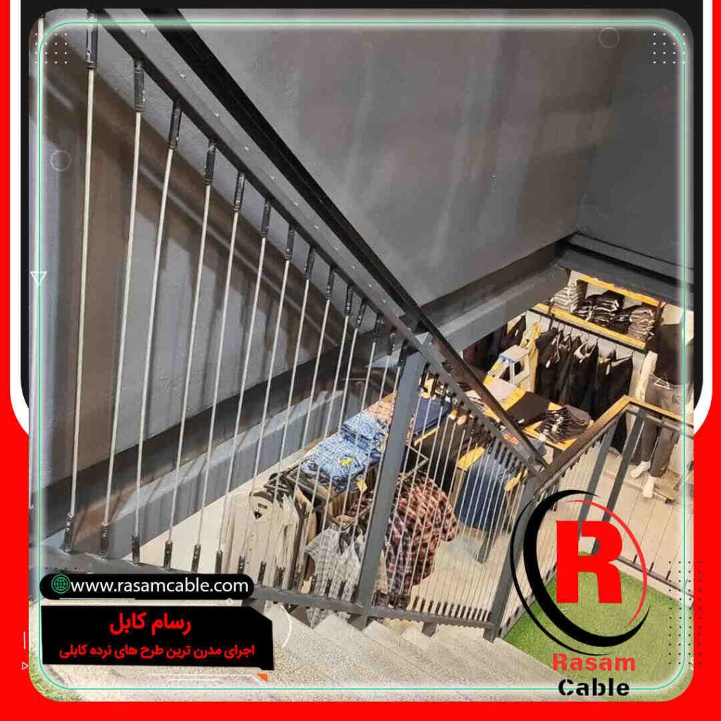 نرده کابلی عمودی گالوانیزه