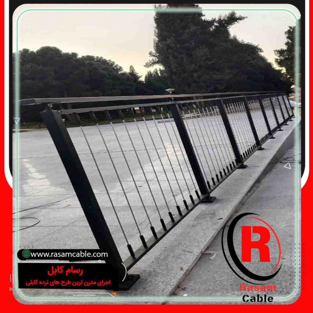 اجرای نرده کابلی عمودی گالوانیزه