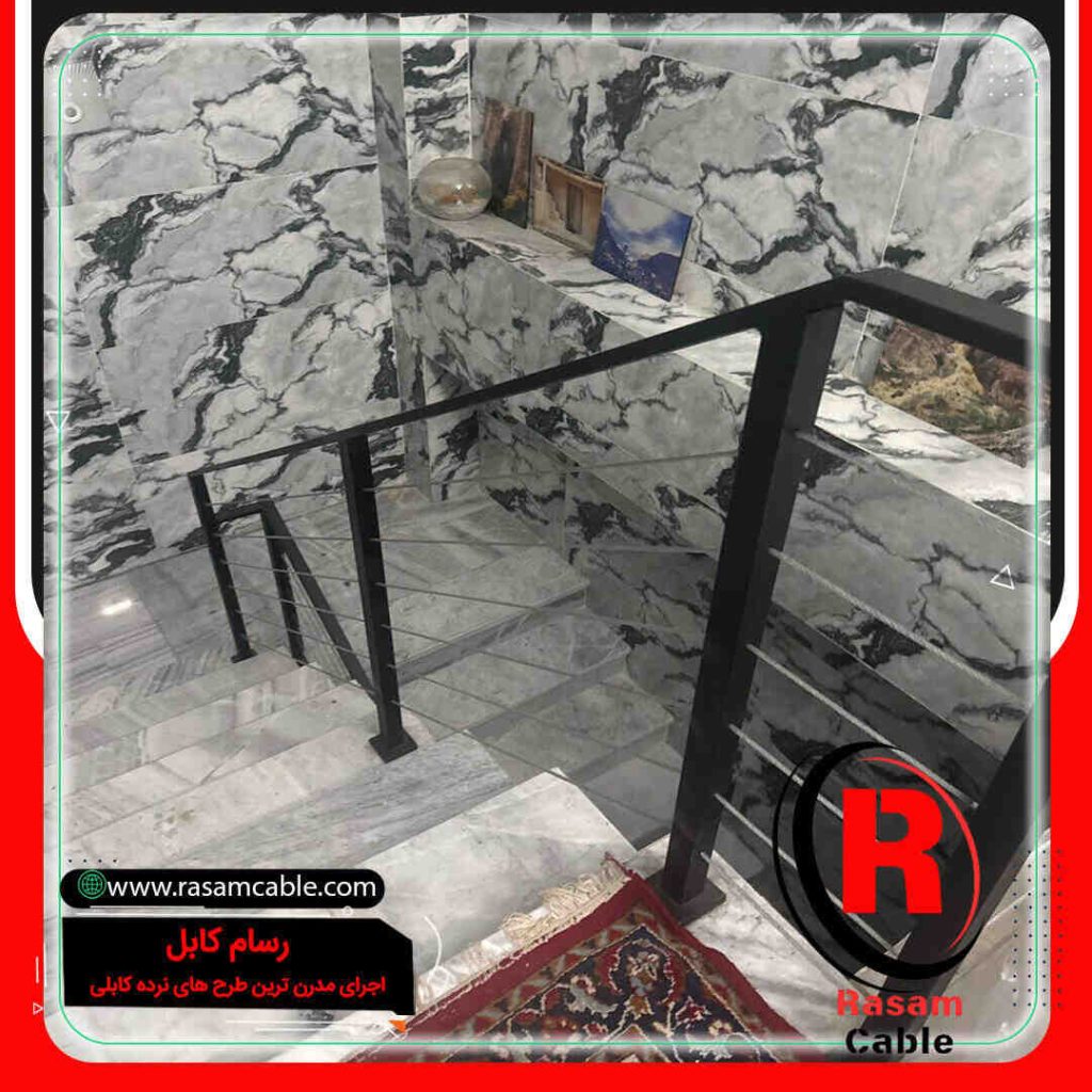 اجرای نرده سیم بکسلی مشکی