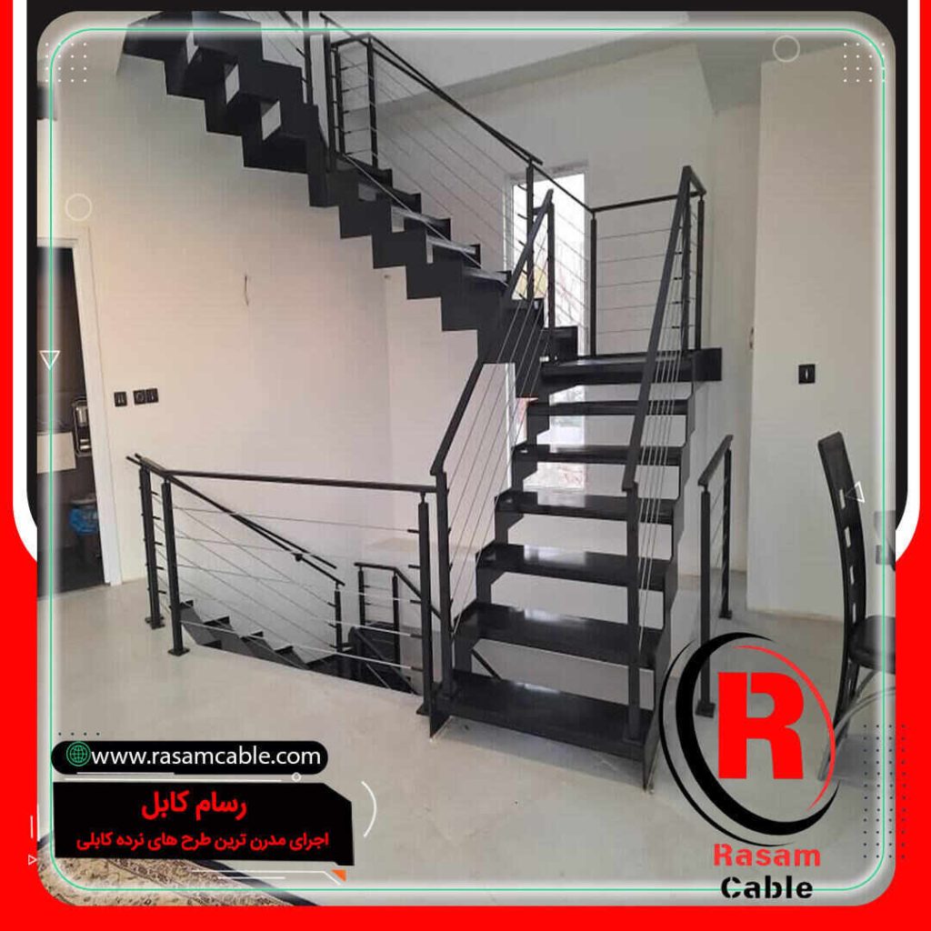 نرده راه پله سیم بکسل