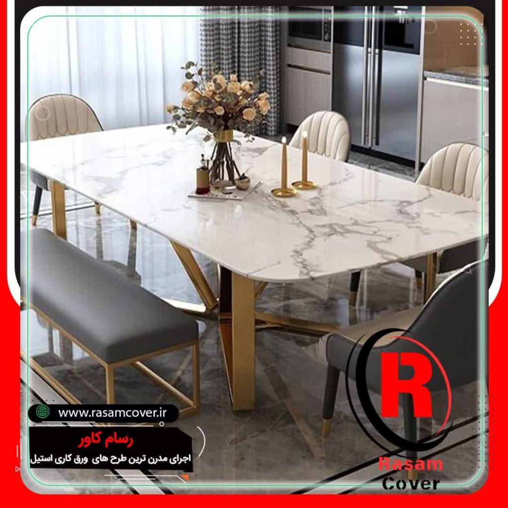 دکوری استیل طلایی مغازه