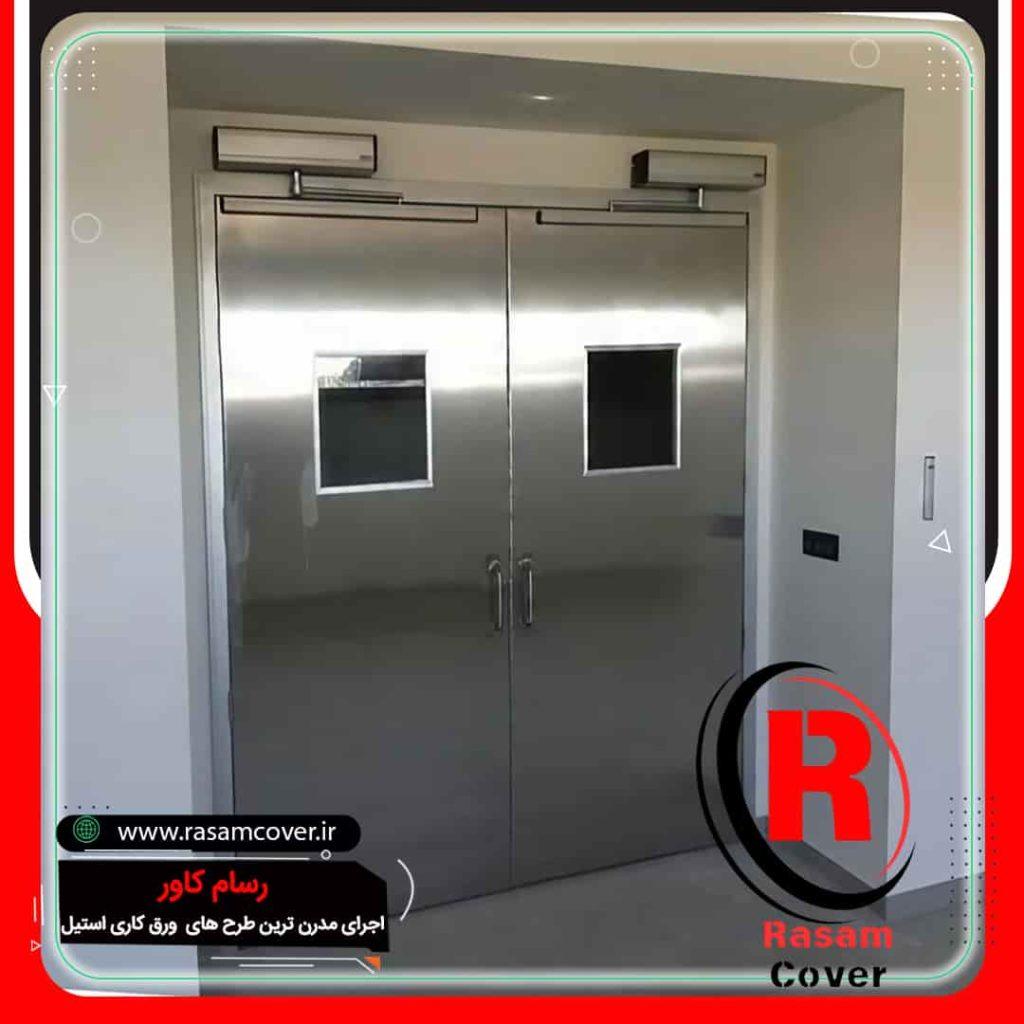 روکش استیل نقره ای درب