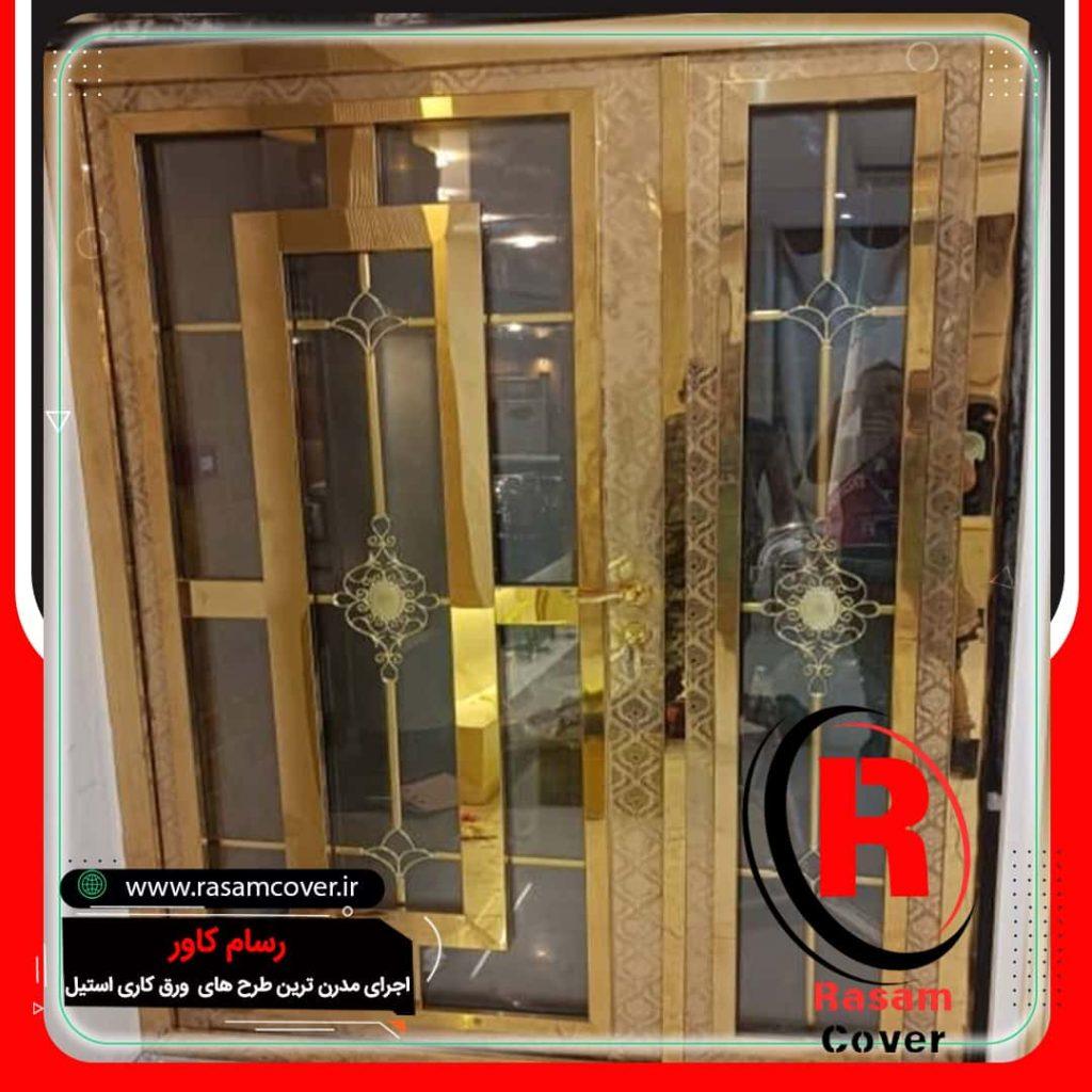 درب اسانسور استیل طلایی
