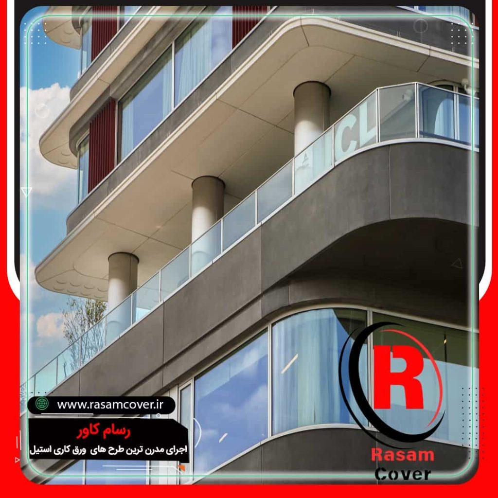 اجرای ستون استیل برج تجاری تهران