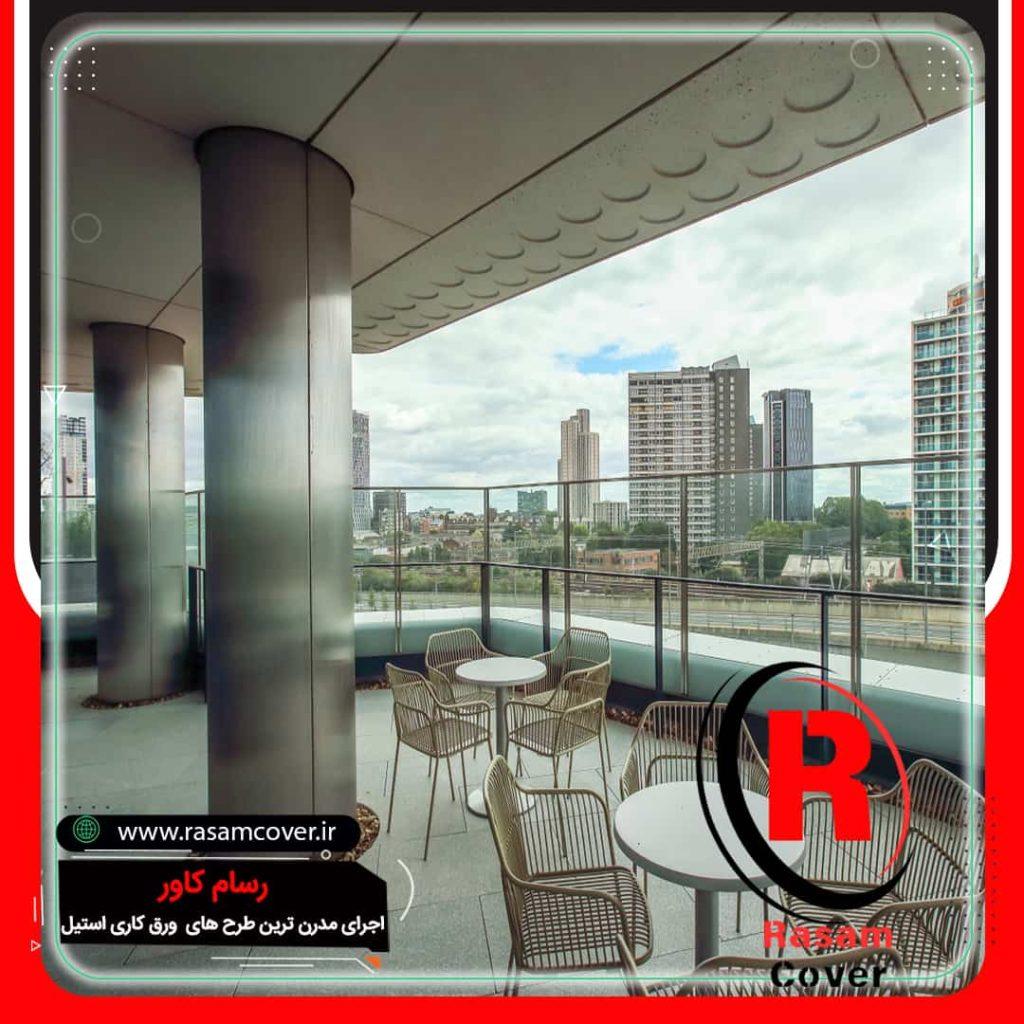 قیمت روکش استیل نقره ای ستون