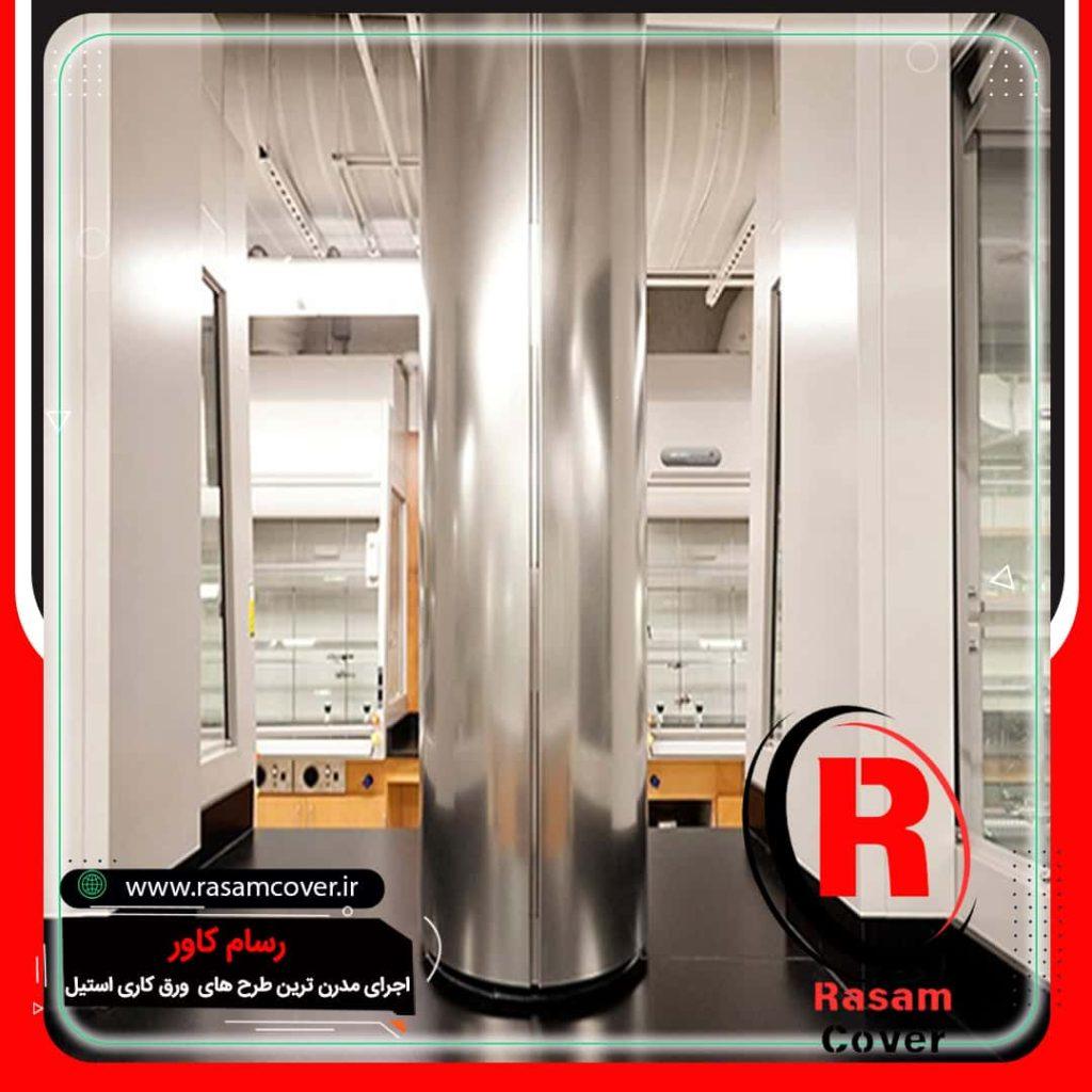 نصب کننده ستون استیل نقره ای