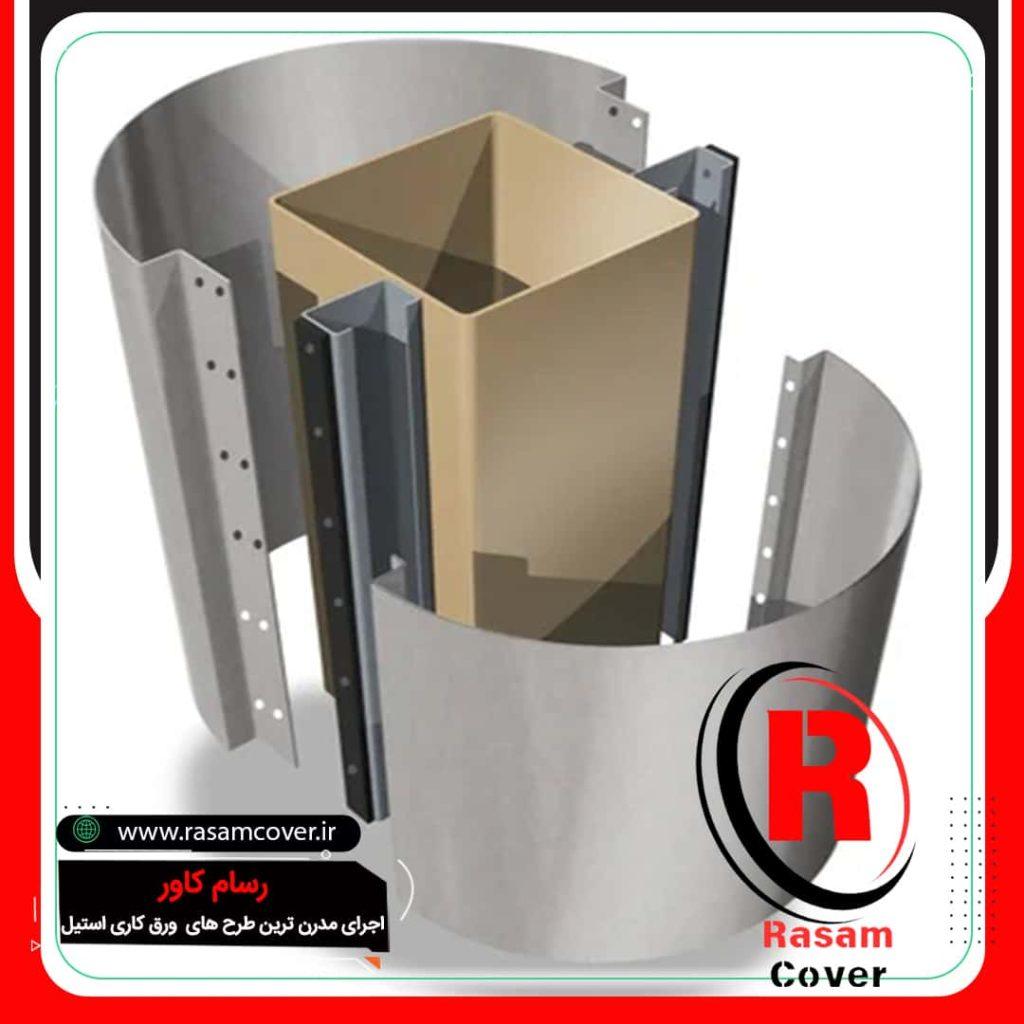مراحل اجرای دقیق روکش استیل ستون