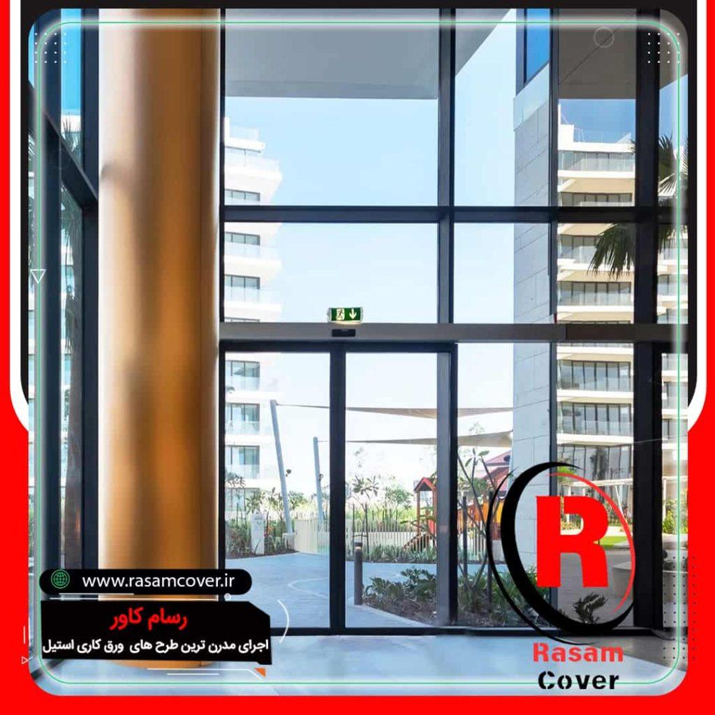 روکش استیل طلایی مات ستون