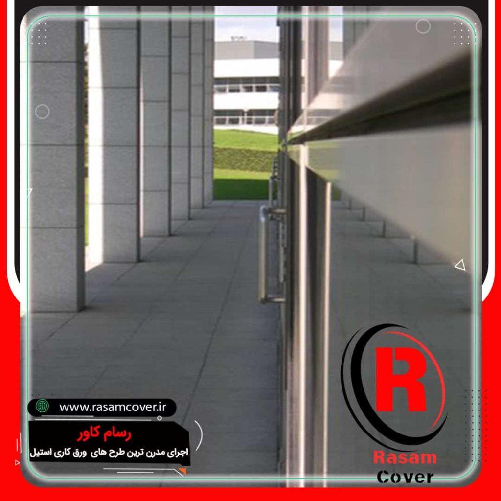 اجرای ورق استیل ستون مربع