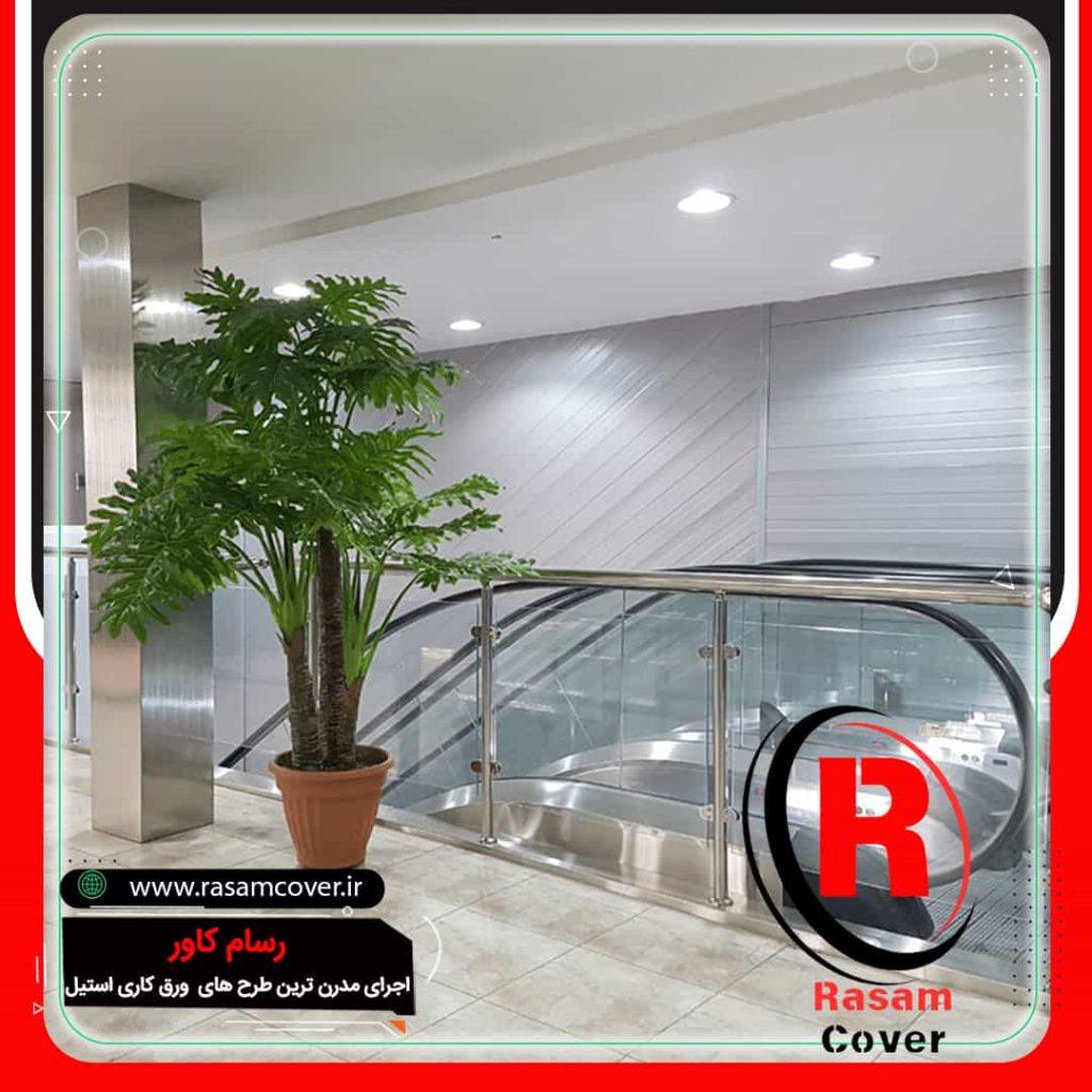 هزینه نصب ورق کاری استیل ستون مربع