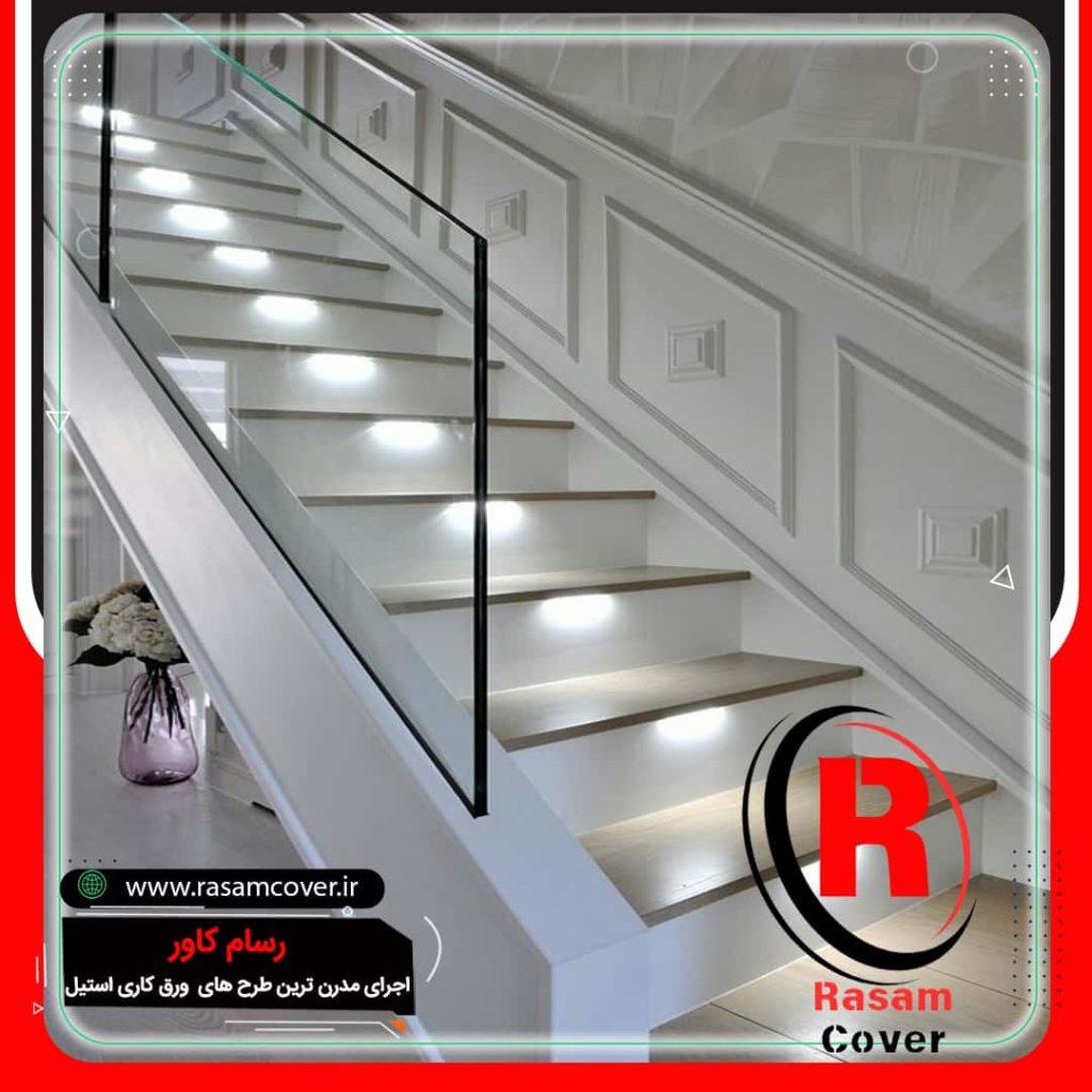 نرده شیشه ای پله دوبلکس