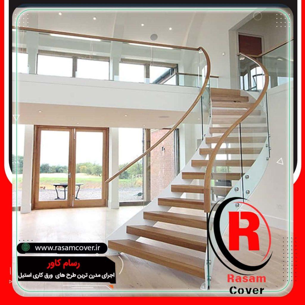 قیمت نرده شیشه ای پله