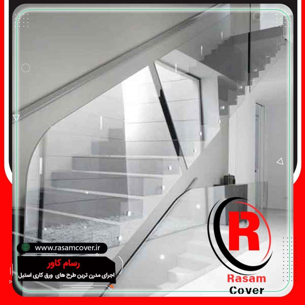 اجرای نرده شیشه ای راه پله
