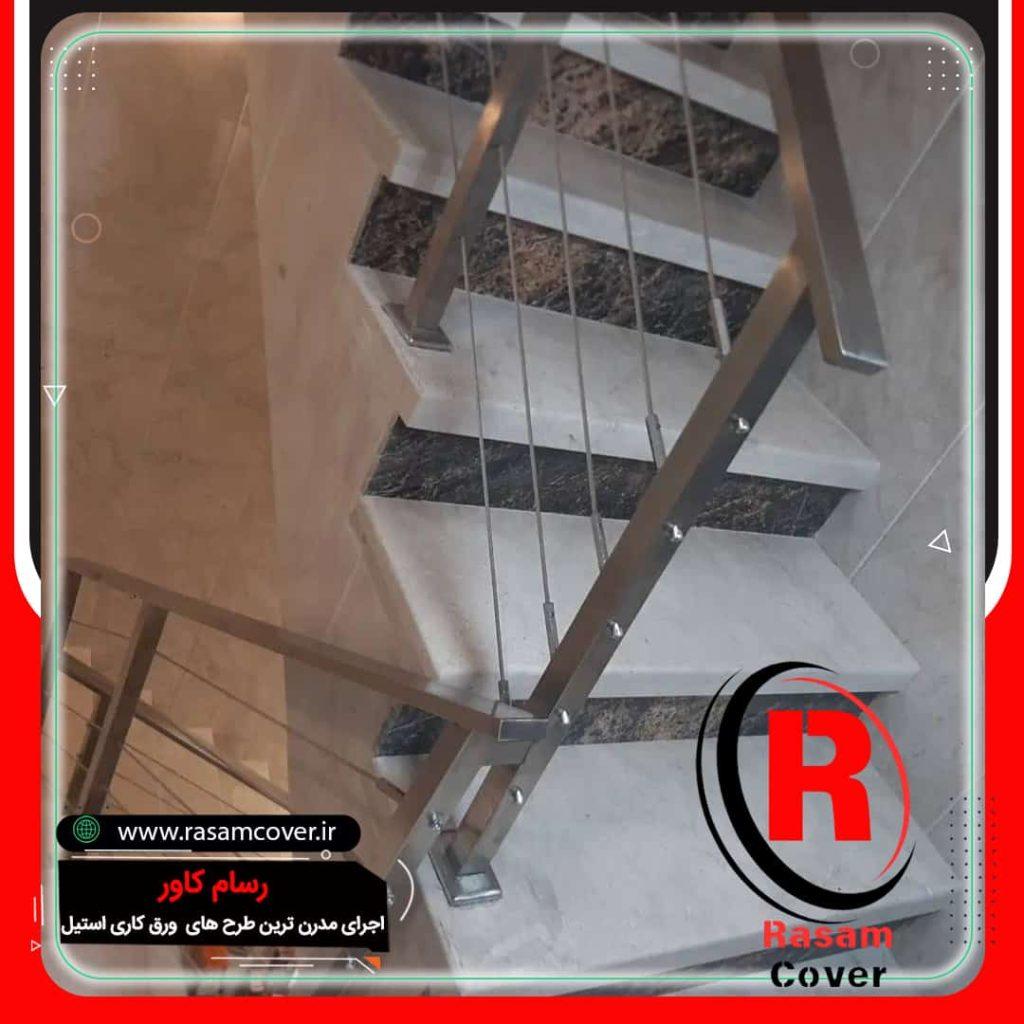 اجرای نرده سیم بکسلی پله