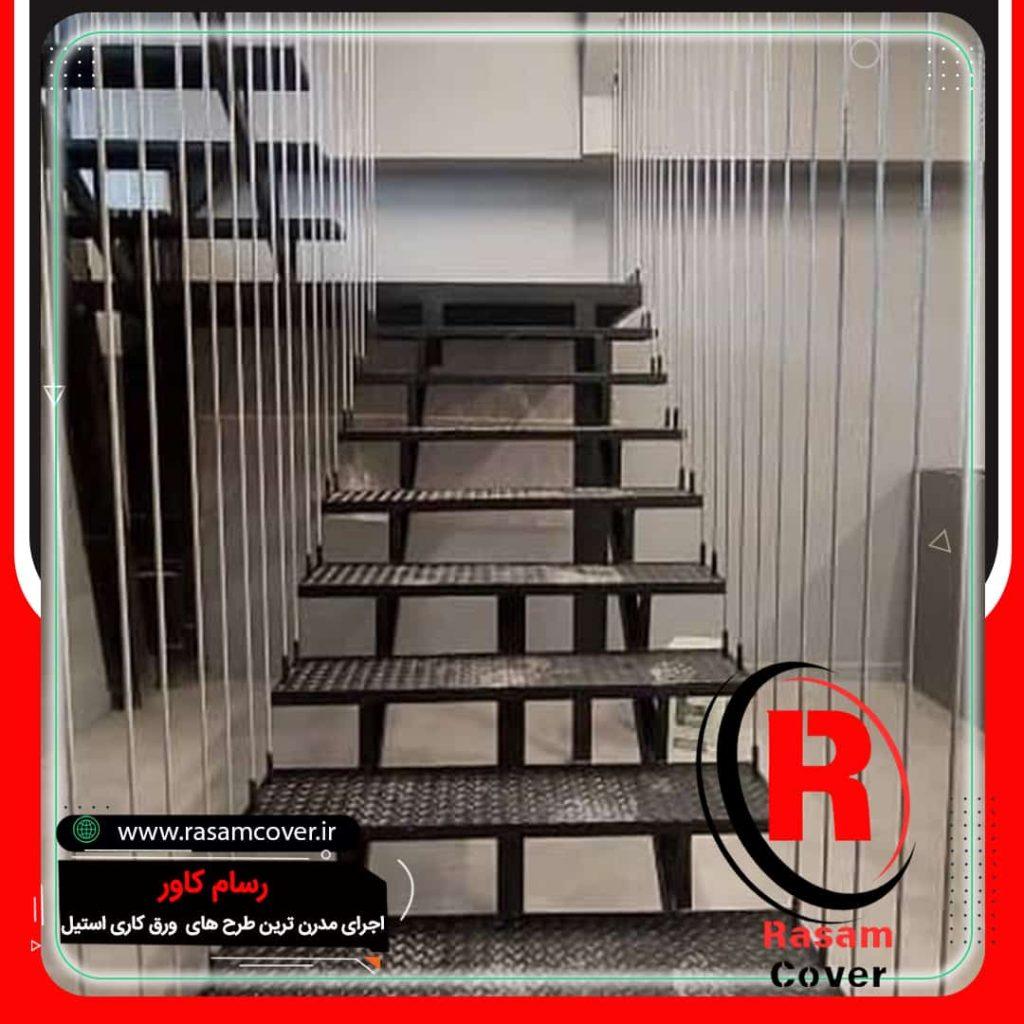 قیمت نرده سیم بکسلی عمودی پله