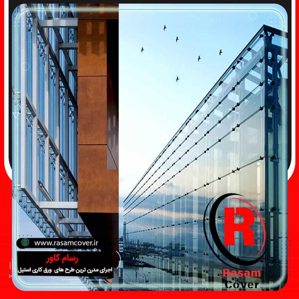نصب نمای اسپایدر شیشه ای