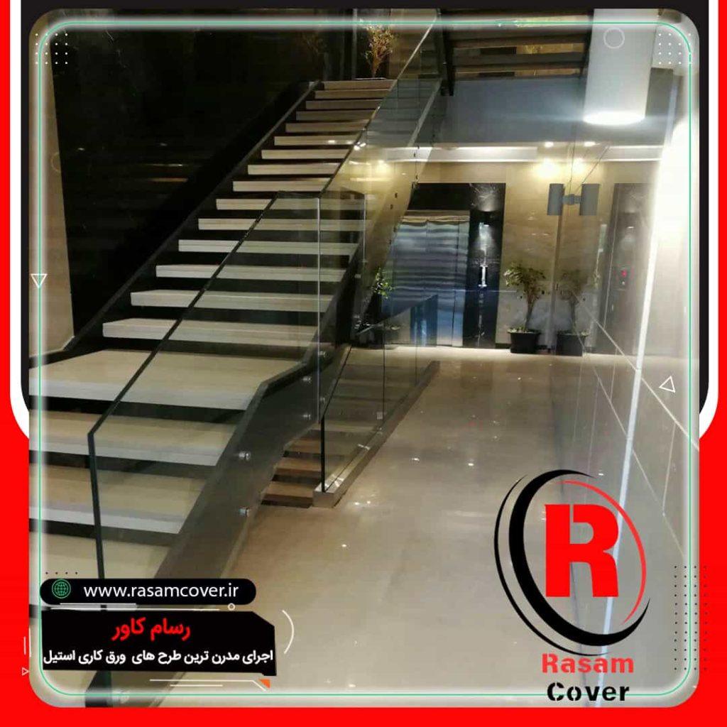 نصب نرده شیشه ای راه پله دوبلکس قیمت