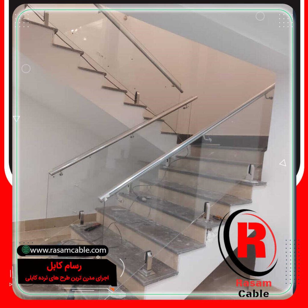 هندریل شیشه ای اسپیگات راه پله