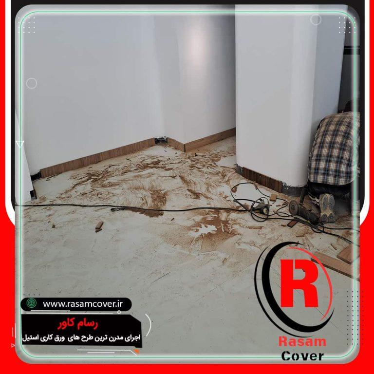 نصب زیرکاری قرنیز استیل نقره ای