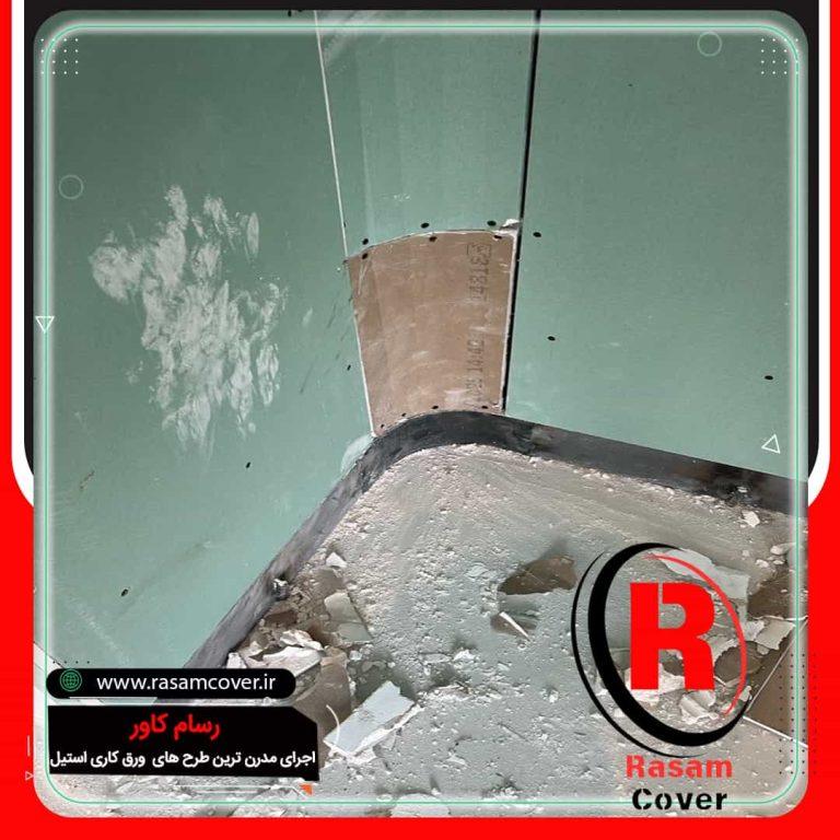 اجرای مراحل ساخت قرنیز استیل براق نقره ای